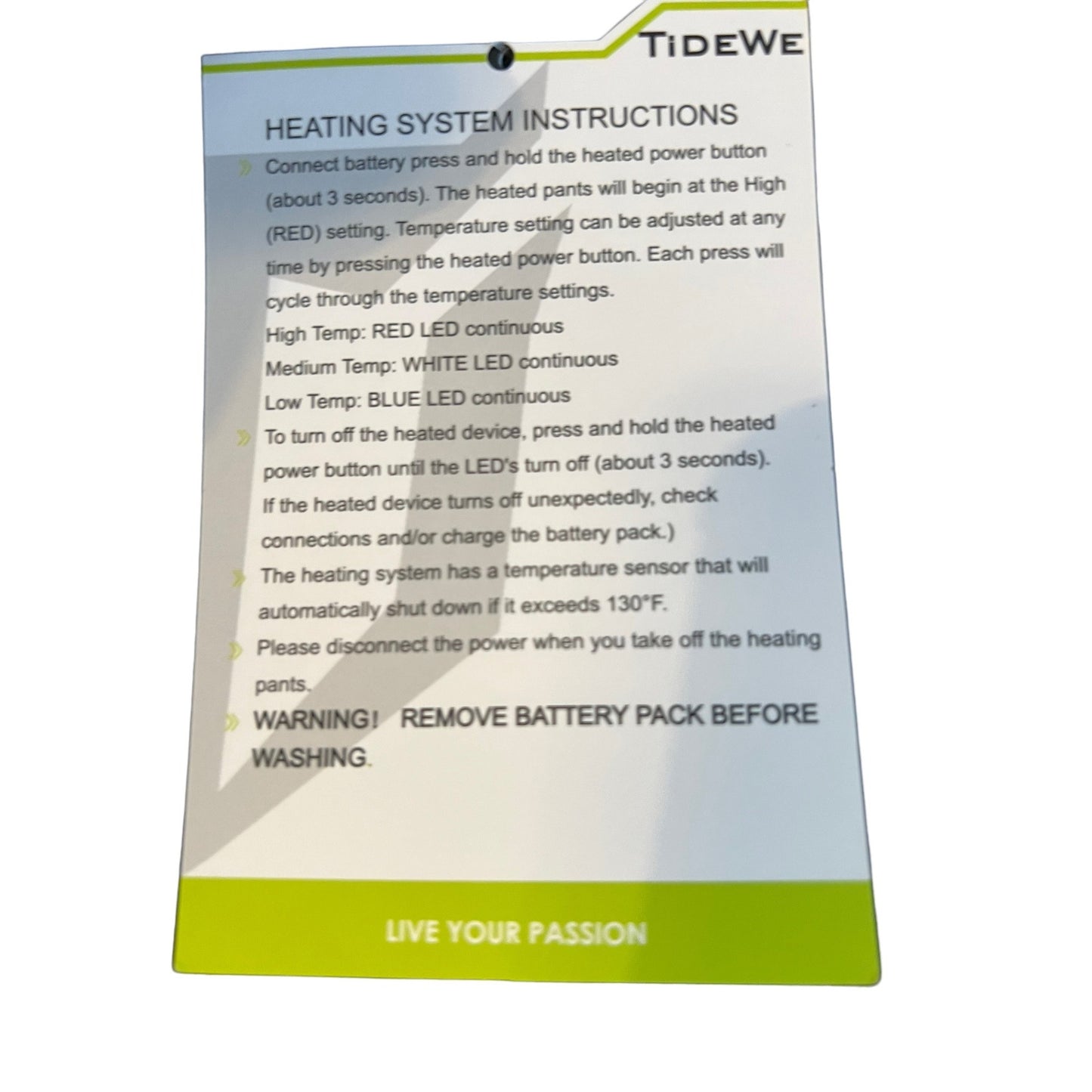 TideWe Women's Medium USB Heated Pants NWT