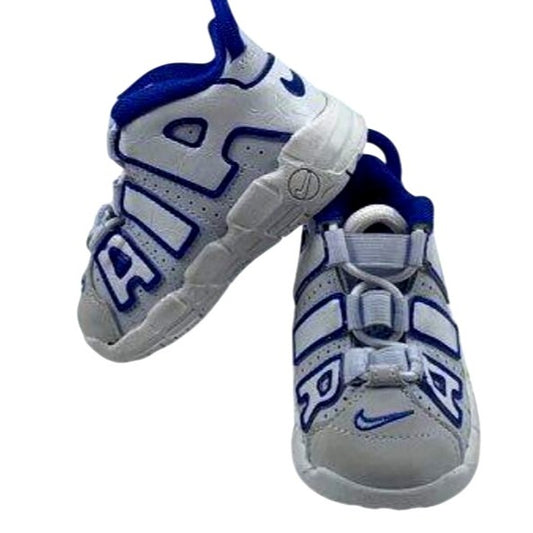 Nike Little Kids Air More Uptempo Sneakers Blue White 4C Basketball Shoes