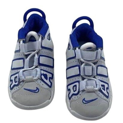 Nike Little Kids Air More Uptempo Sneakers Blue White 4C Basketball Shoes