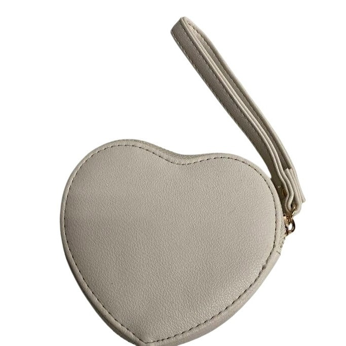 Juicy Couture Black & White Heart-Shaped Quilted Wristlet Clutch