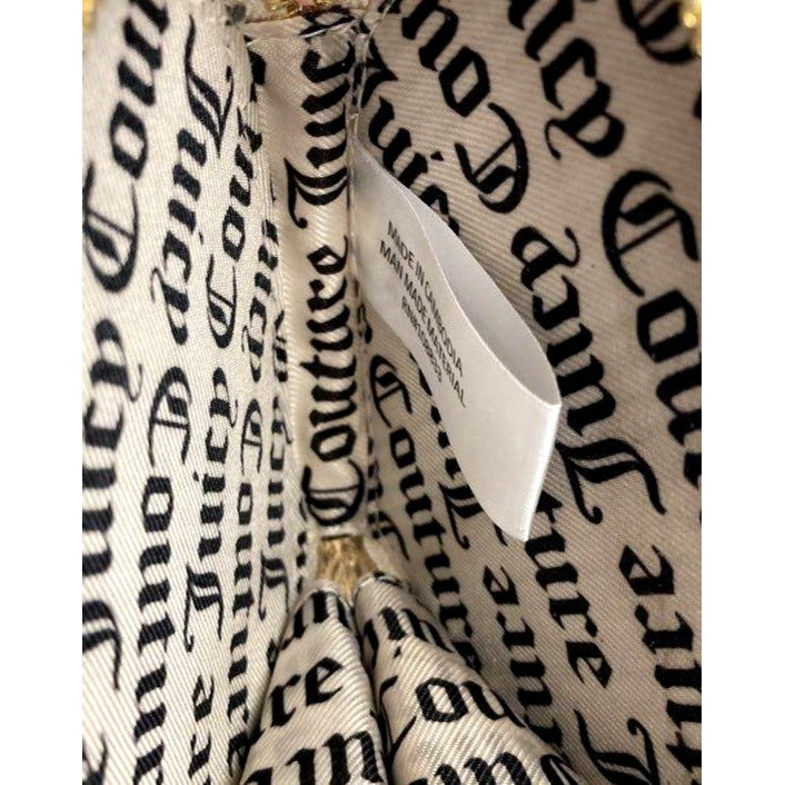 Juicy Couture Black & White Heart-Shaped Quilted Wristlet Clutch