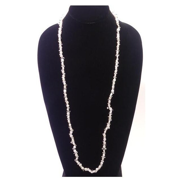 Pearl & Quartz Beaded Necklace 45.1g .925 Clasp