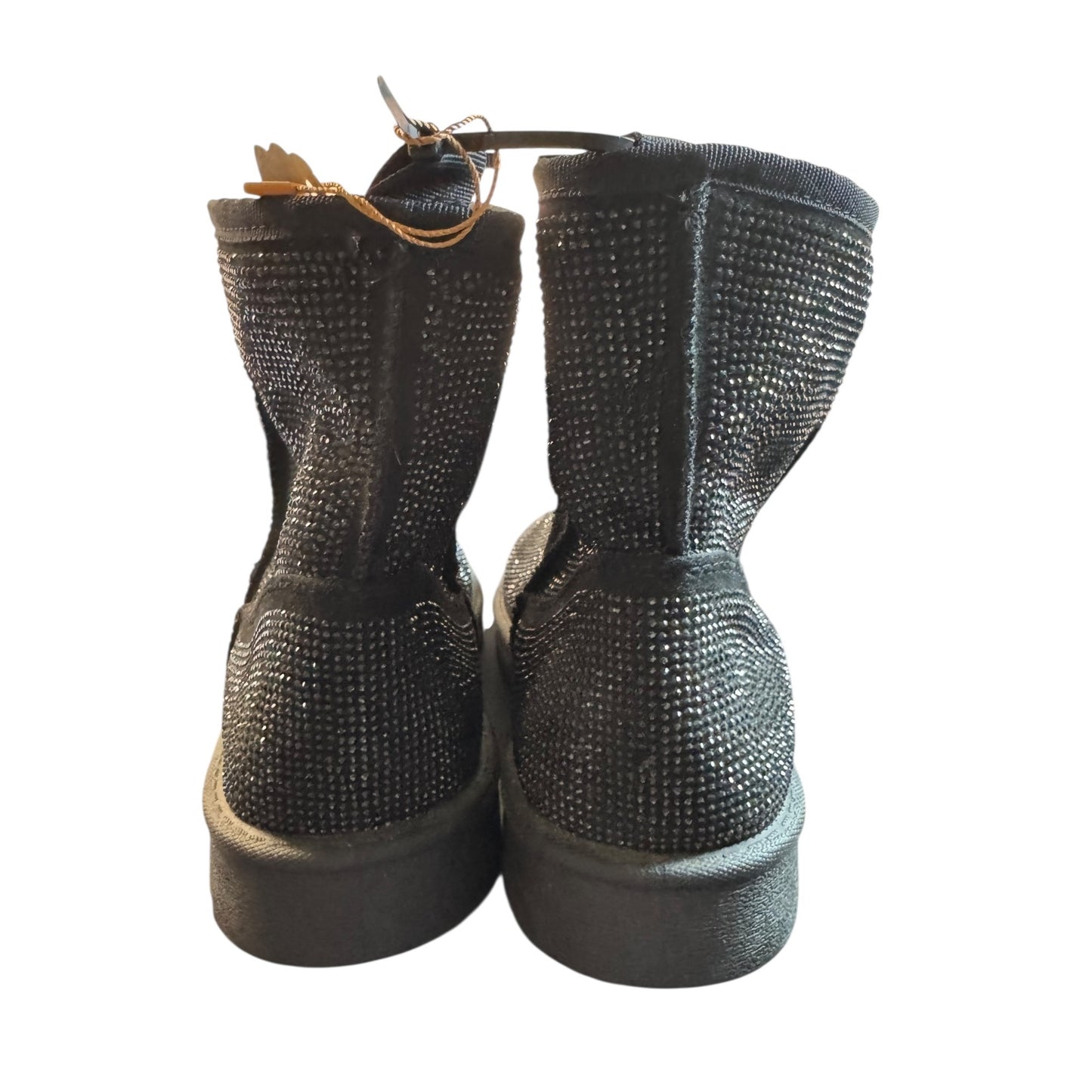 Torrid Black Rhinestone Glitter Winter Boots With Faux Fur Lining Women's 10 NWOB