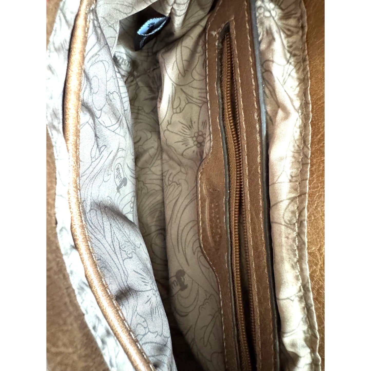 Justin Women's Small Crossbody Purse W/ Brindle Trim & Painted Pony Tooled Leather
