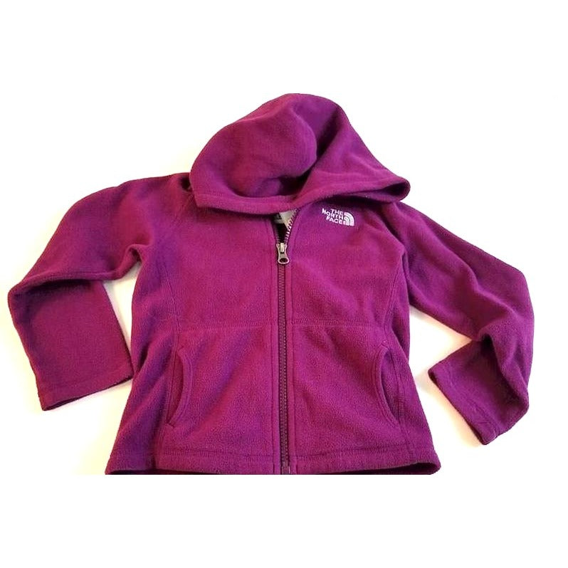 The North Face Toddler Girls Fleece Hoodie Jacket Purple Full Zip Size 4T
