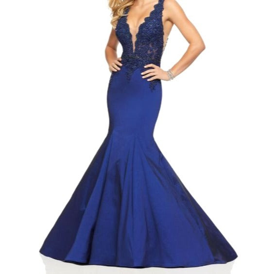 Morilee Madeline Gardner Navy Blue Mermaid Gown Size 6