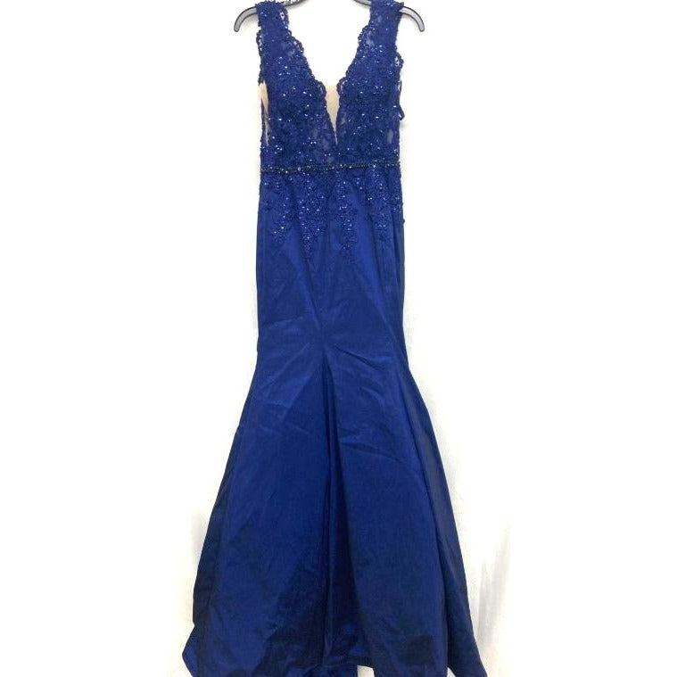 Morilee Madeline Gardner Navy Blue Mermaid Gown Size 6
