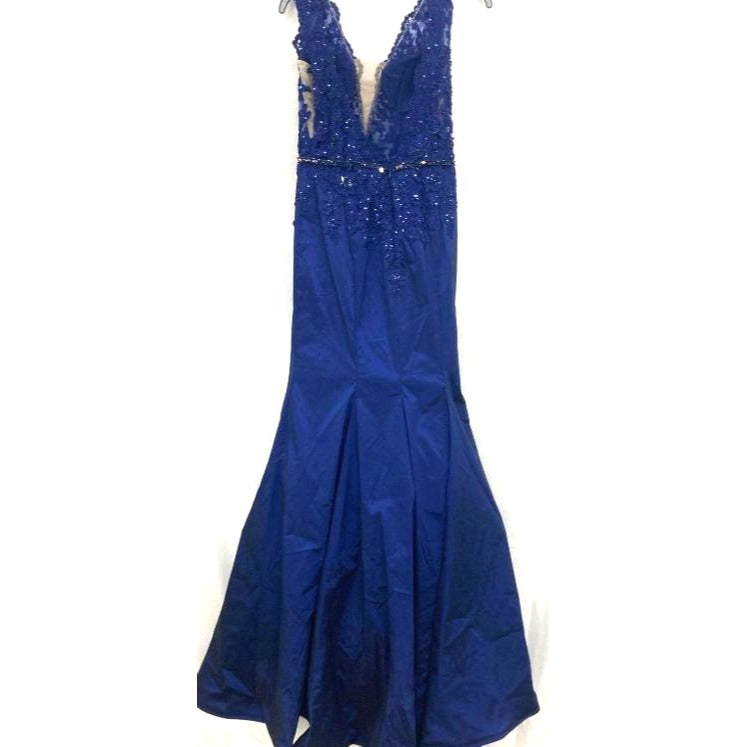 Morilee Madeline Gardner Navy Blue Mermaid Gown Size 6