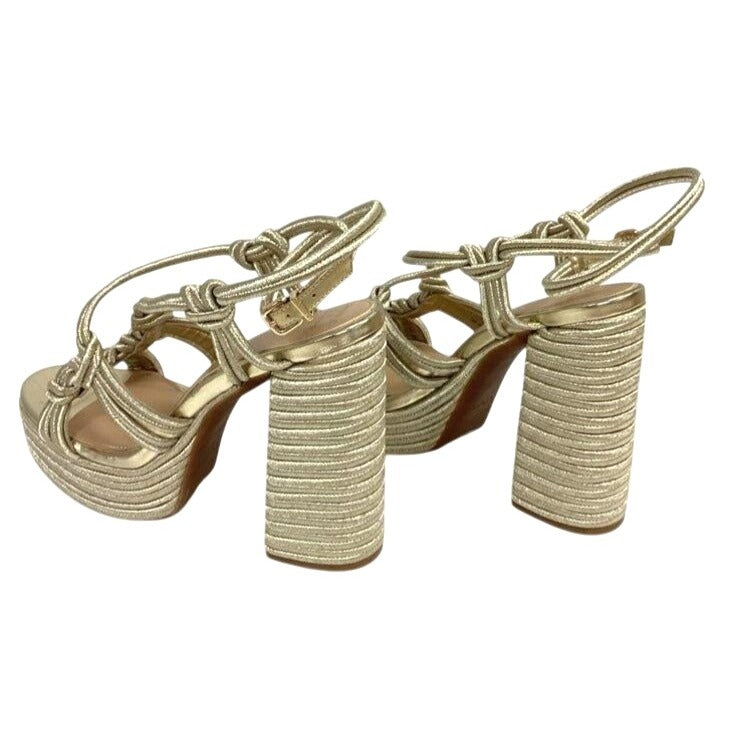 Dannijo Gianni Bini Metallic Braided Platform Sandals Size 12