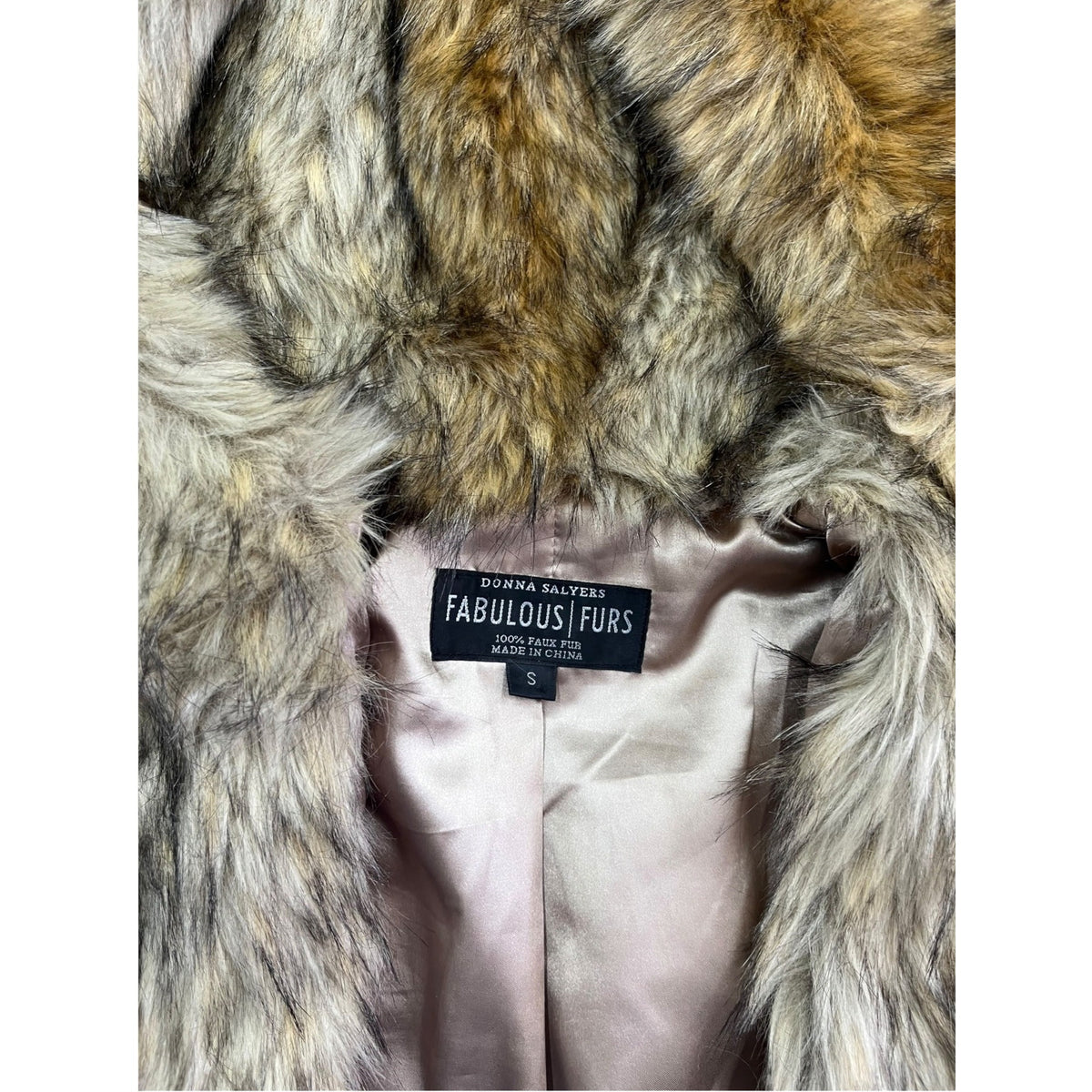 Donna Salyers Fabulous Furs Faux Fur Coat Multicolor Size S