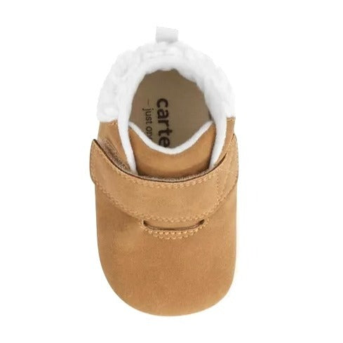 Baby Carters First Walker Bootie Soft sole Shoe With Faux Fur Lining & Velcro Strap 12-18Mths NWT