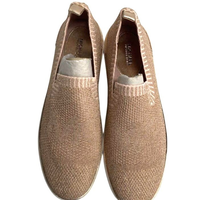 Michael Kors Skyler Knit Womens Rose Gold Slip-On Sneakers 9.5M