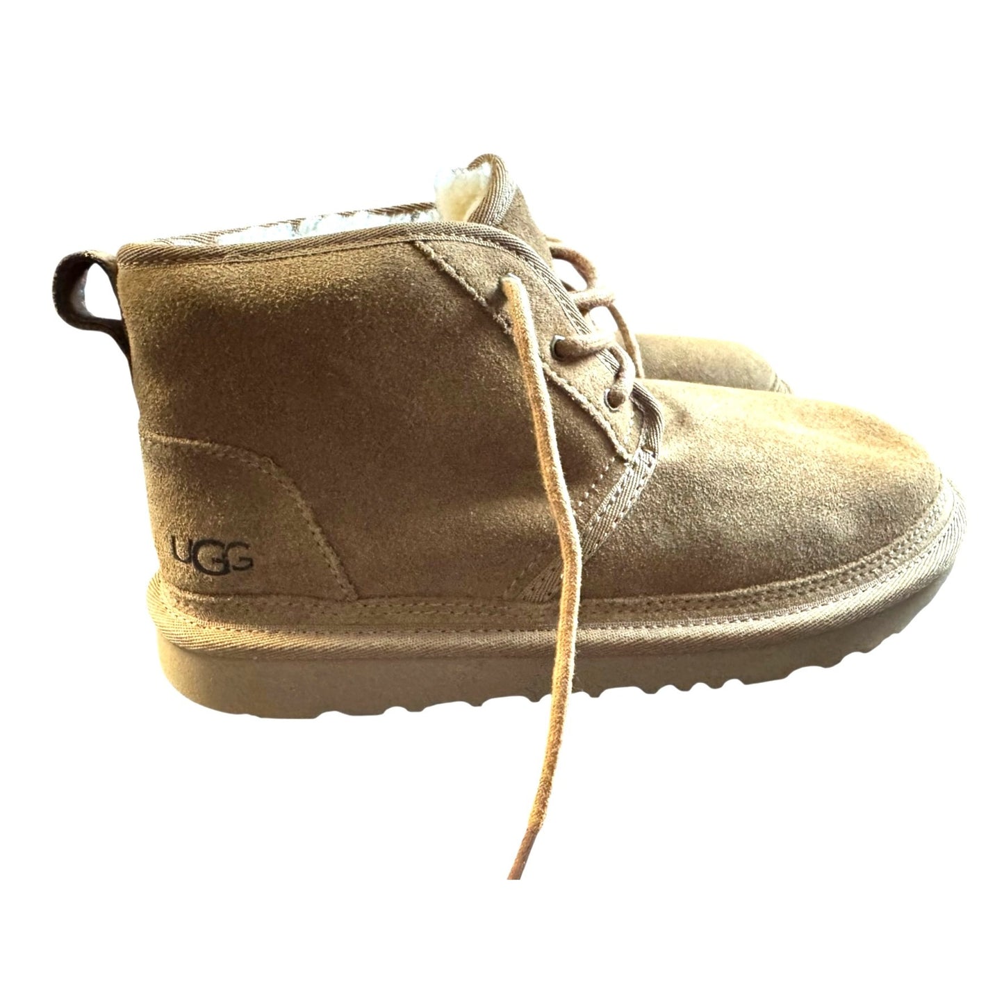 UGG Neumel Chestnut unisex Grade School (Girls) Sz 6 Suede Lace-Up Chukka Boots