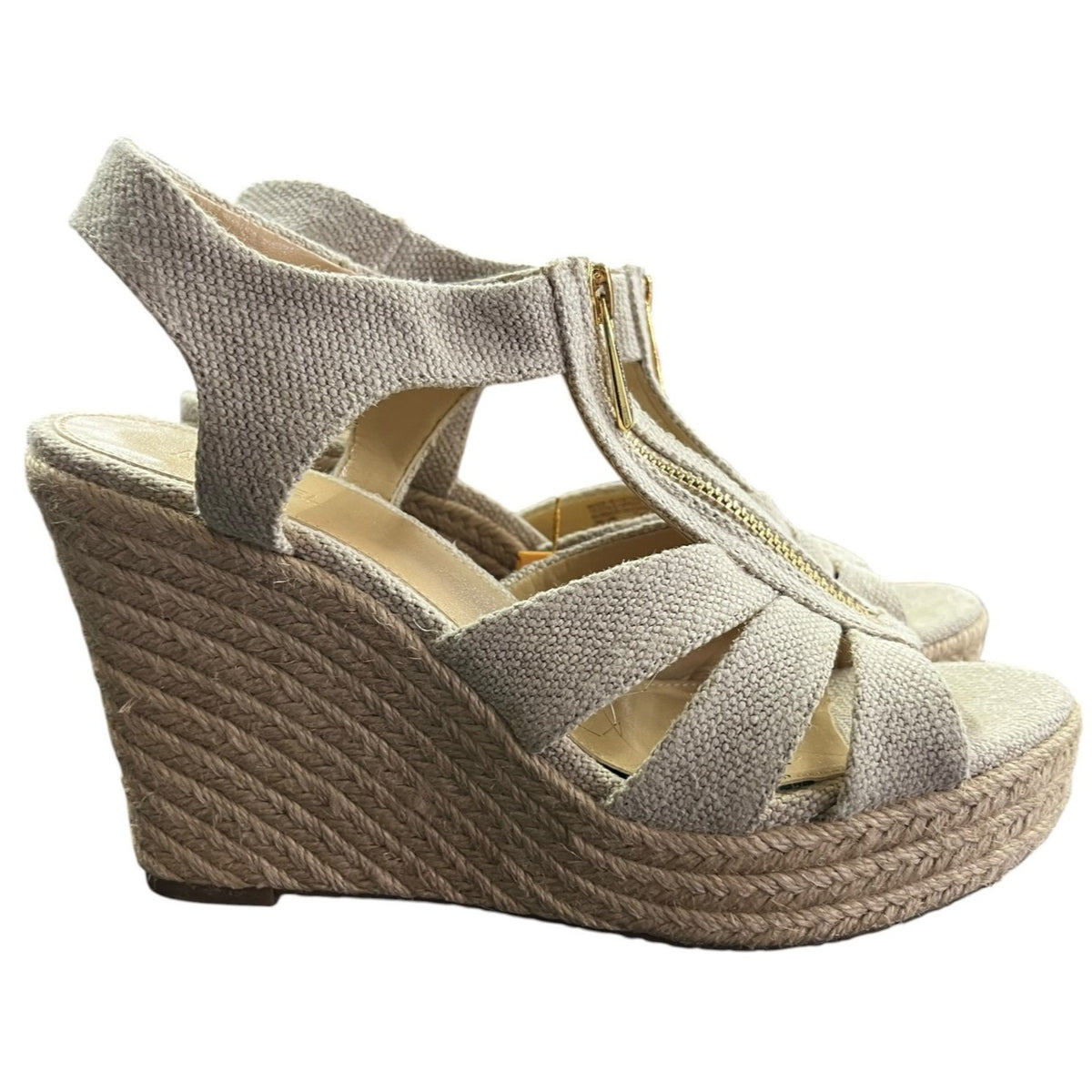 Michael Kors Women's Beige Wedge Sandals SZ 8