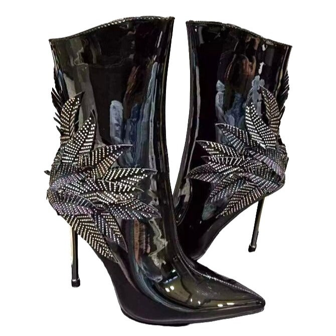 Azalea Wang Night Shift Stiletto Bootie Black Size 10