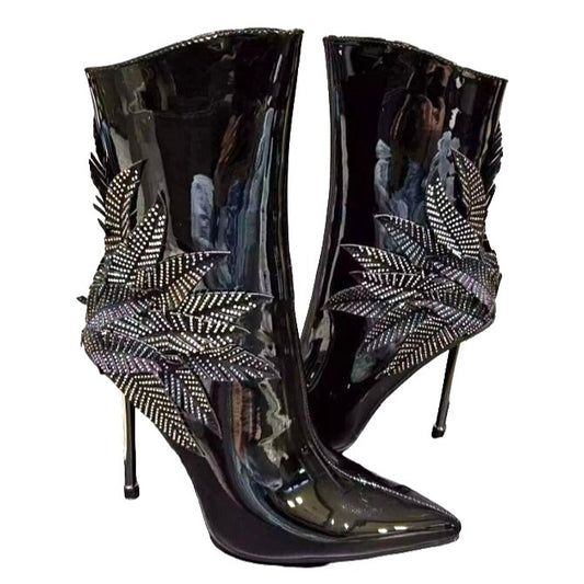 Azalea Wang Night Shift Stiletto Bootie Black Size 10