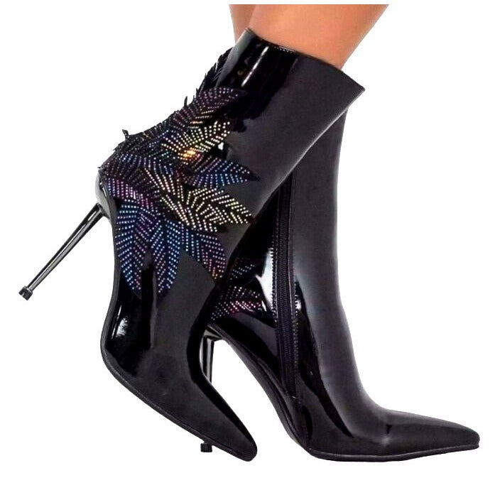 Azalea Wang Night Shift Stiletto Bootie Black Size 10