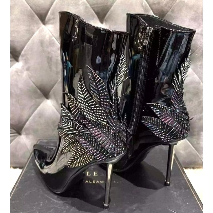 Azalea Wang Night Shift Stiletto Bootie Black Size 10