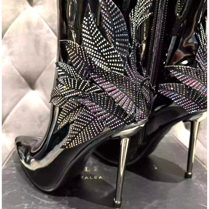 Azalea Wang Night Shift Stiletto Bootie Black Size 10