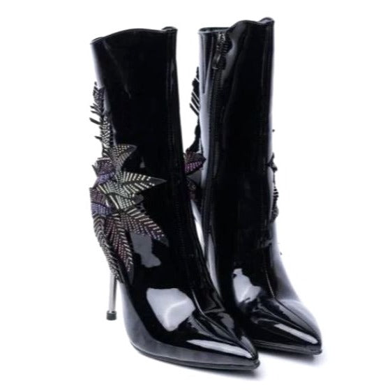 Azalea Wang Night Shift Stiletto Bootie Black Size 10
