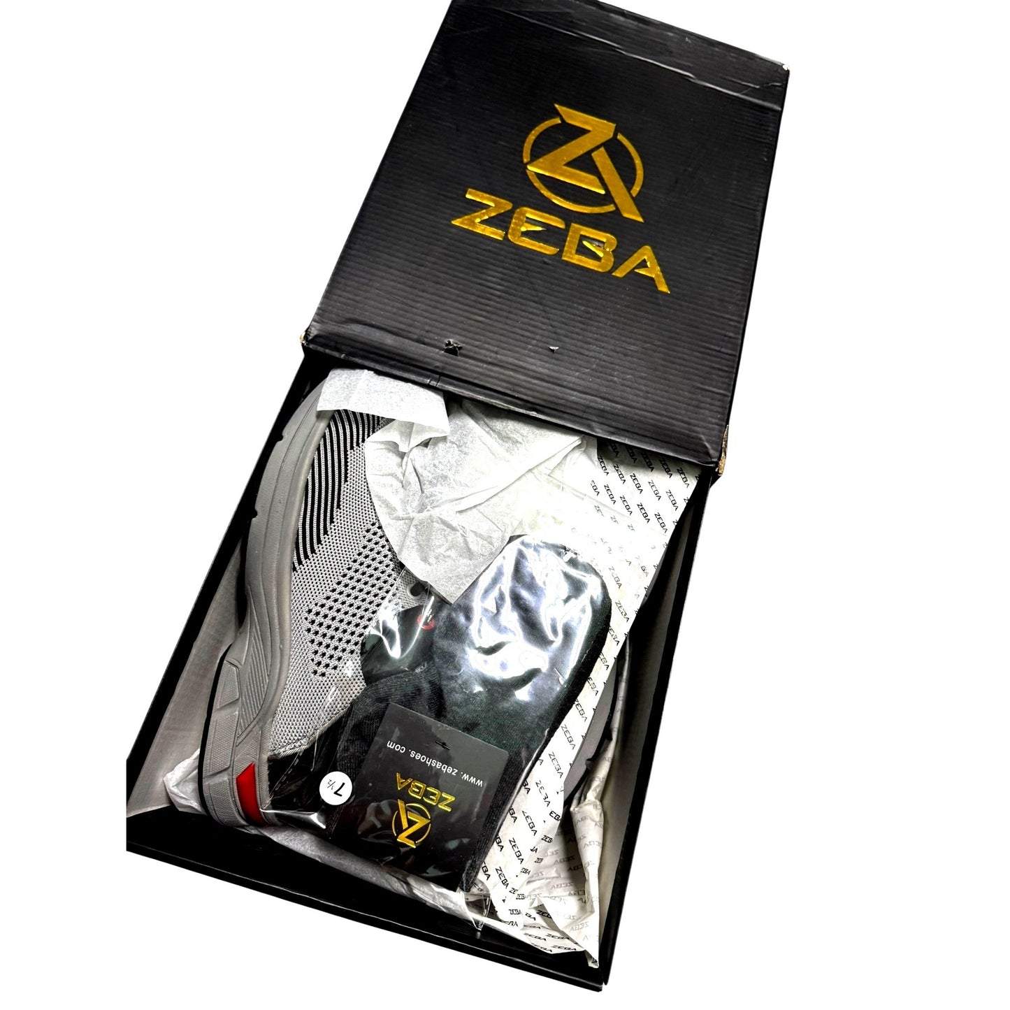 Zeba Steel Onyx Medium Sneakers Grey & Black Mens Size 7.5