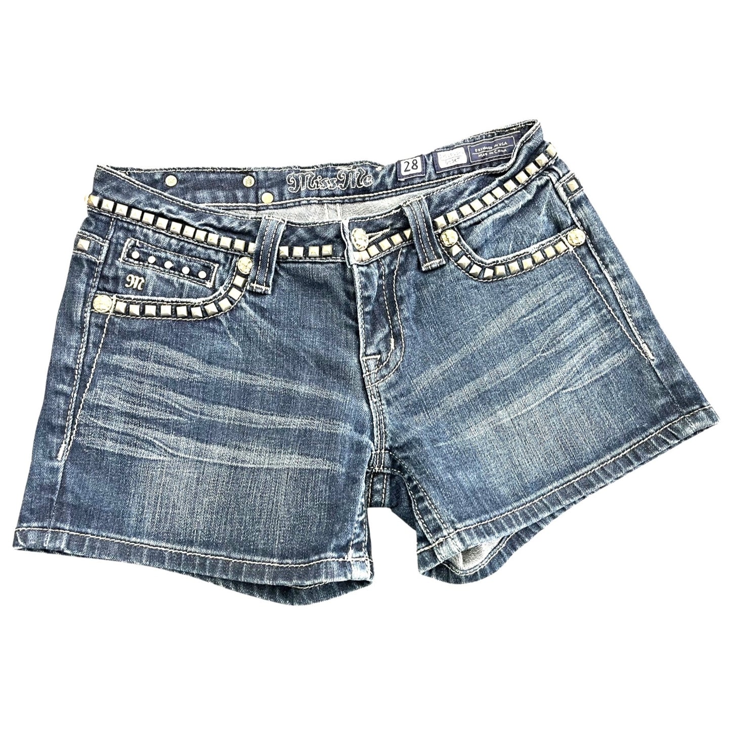 Miss Me Women's Studded Denim Shorts Size 28 JP5135SHU