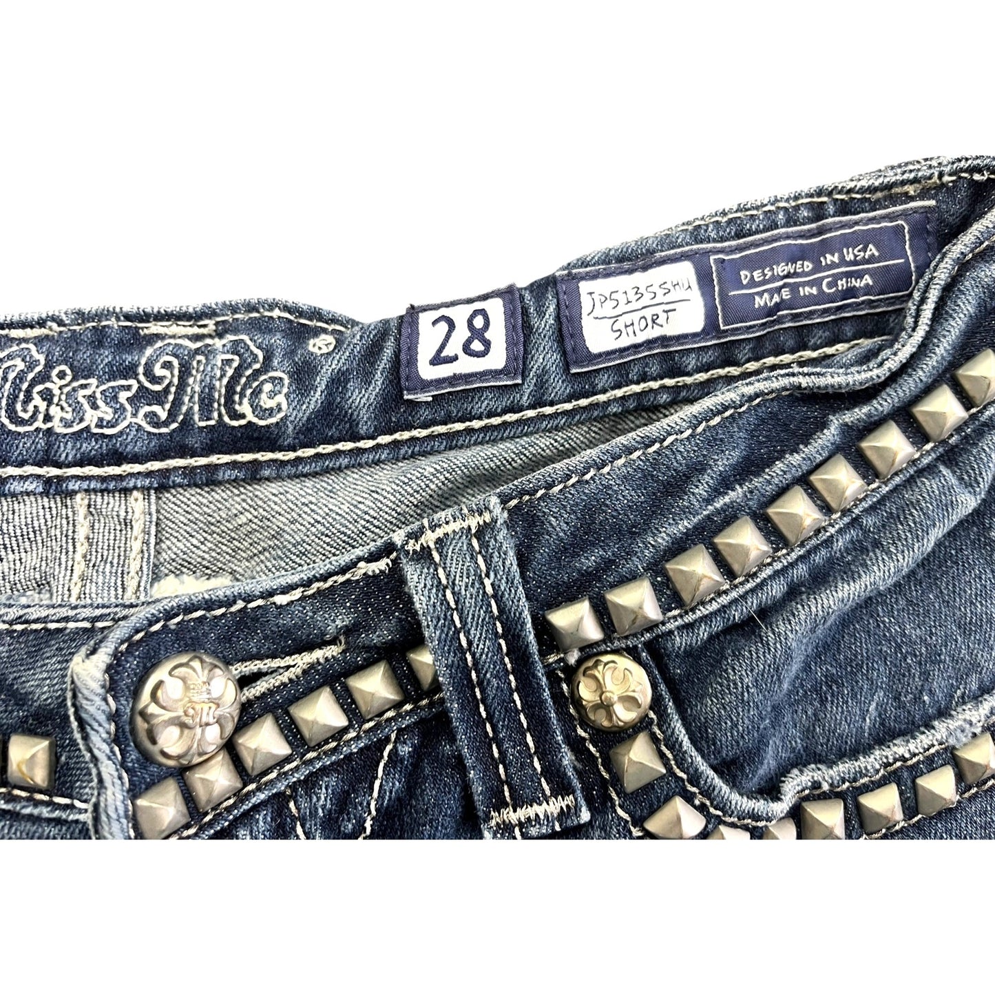 Miss Me Women's Studded Denim Shorts Size 28 JP5135SHU