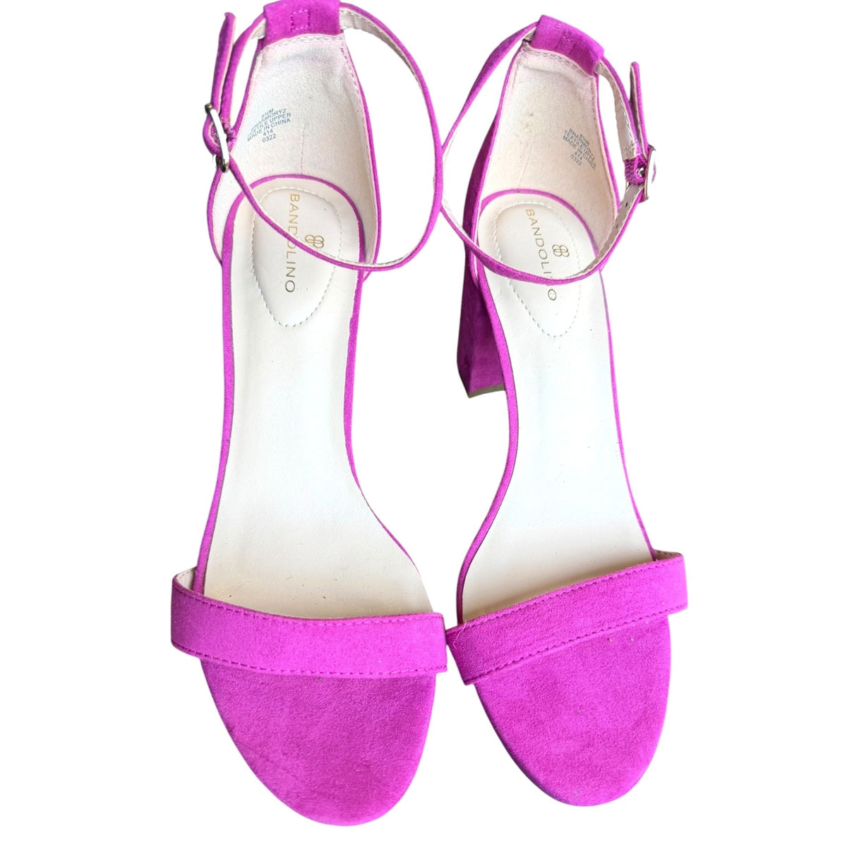 Bandolino Womens Pink Ankle Strap Block Heel Sandals Size 8.5M NWOB
