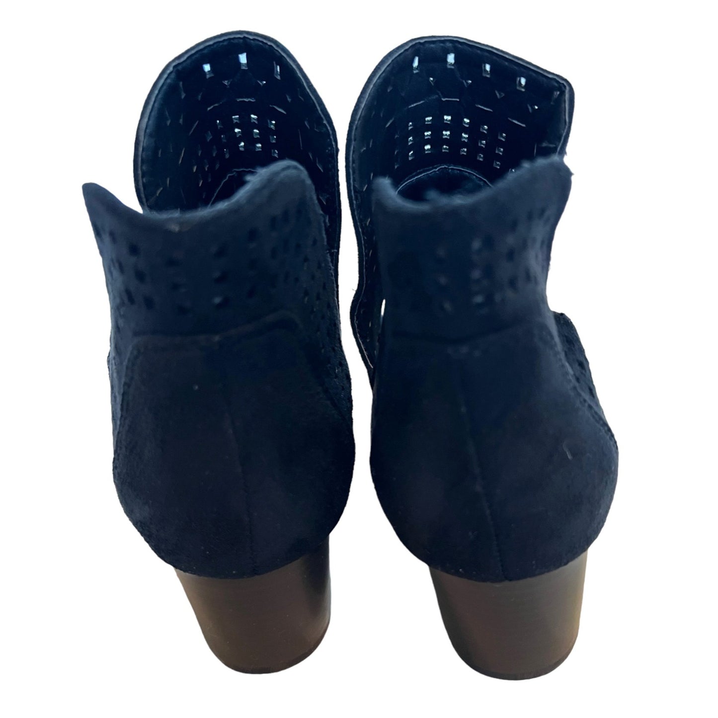 Nature Breeze Women's Black Perforated Open Toe Booties - Size 9