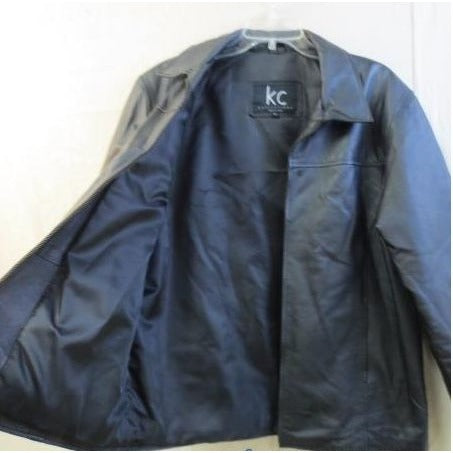KC Collections Women's Large Black Leather Jacket