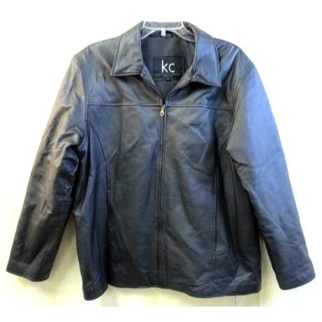 KC Collections Women's Large Black Leather Jacket