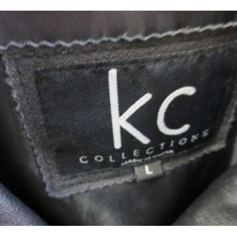 KC Collections Women's Large Black Leather Jacket