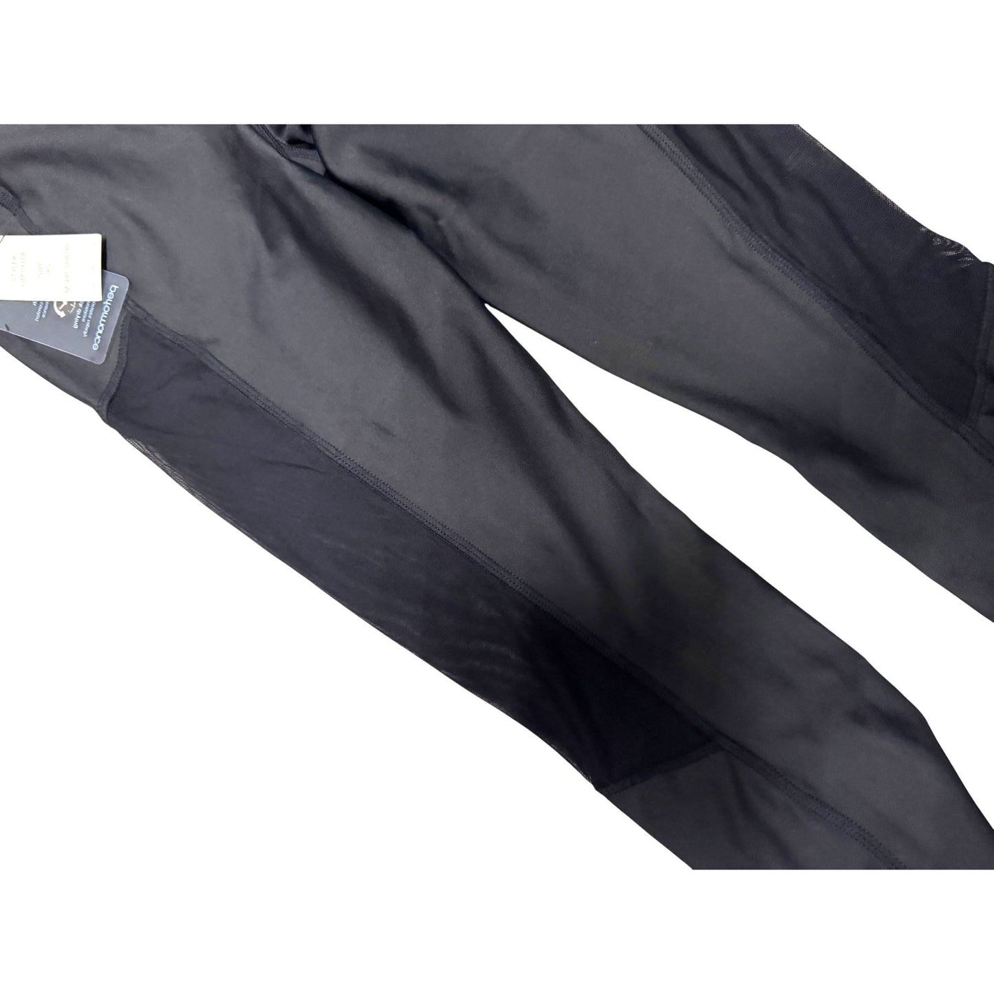 C&C California Women's Black Capri Leggings With Gold Glitter Waistband XS New