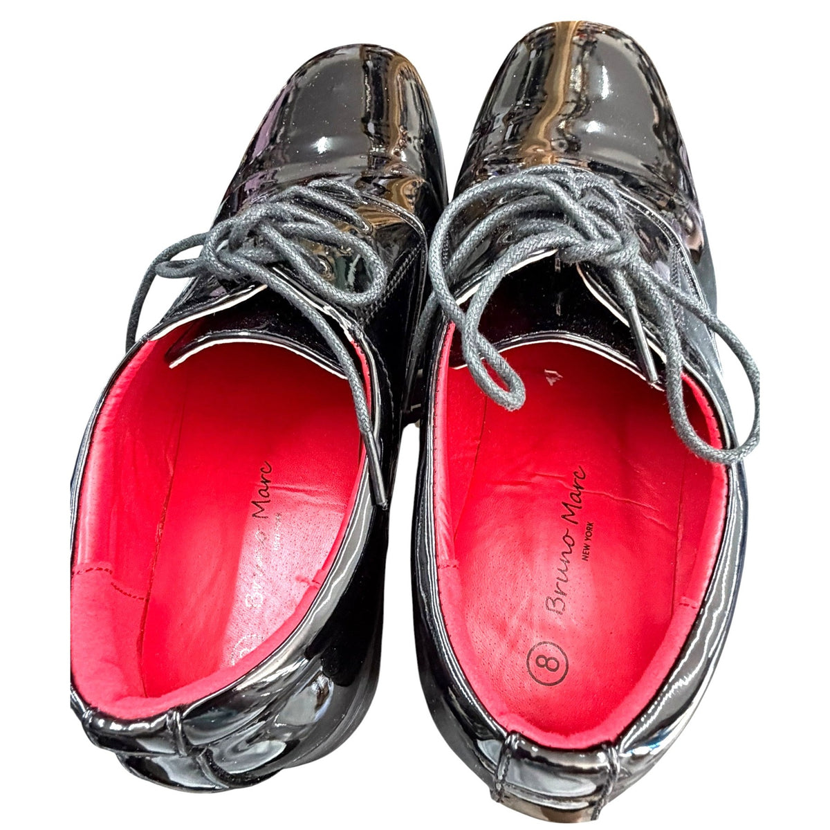 Bruno Marc Men's Patent Leather Oxford Dress Shoes Black Size 8