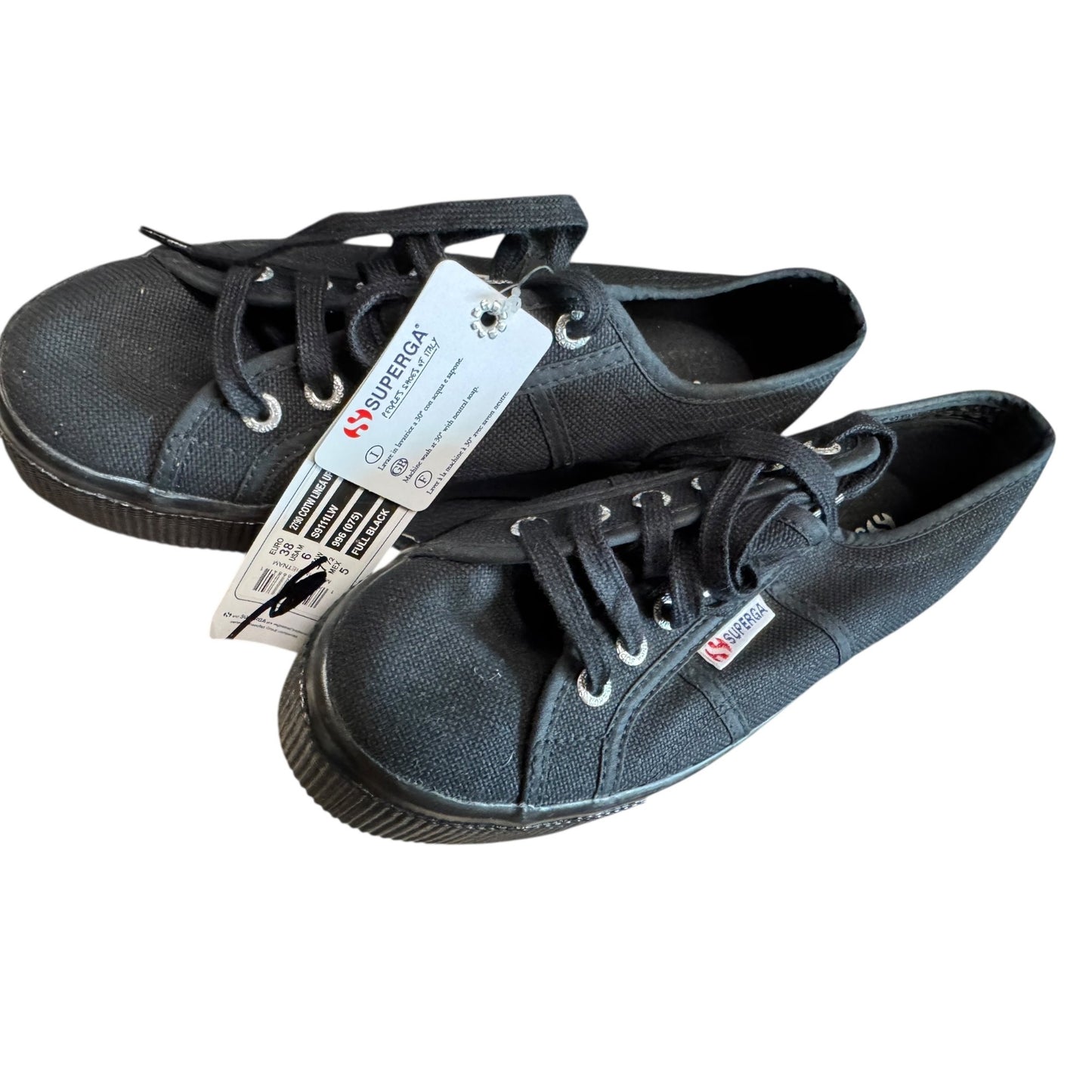 Superga Black Platform Sneakers Women’s Size 6