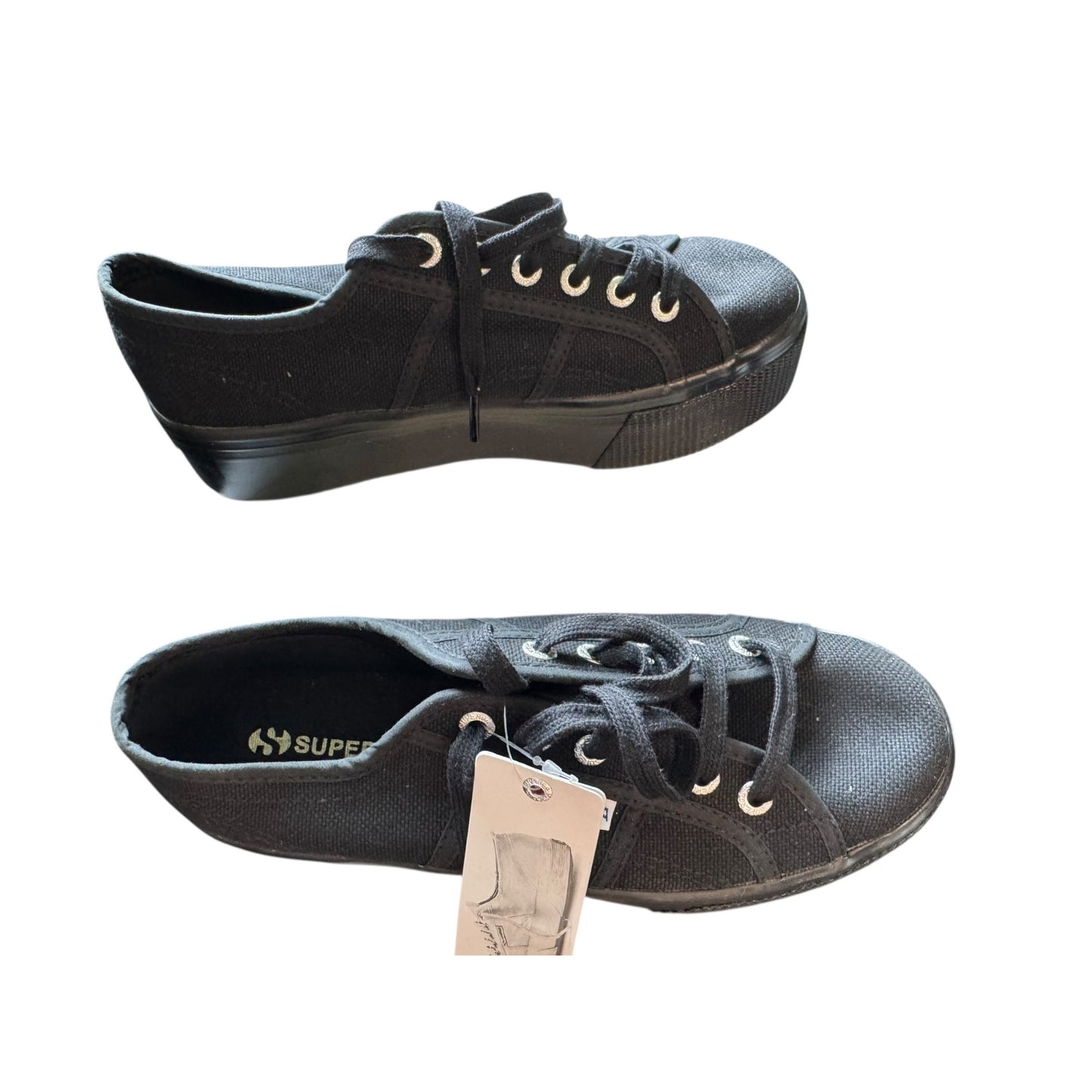 Superga Black Platform Sneakers Women’s Size 6