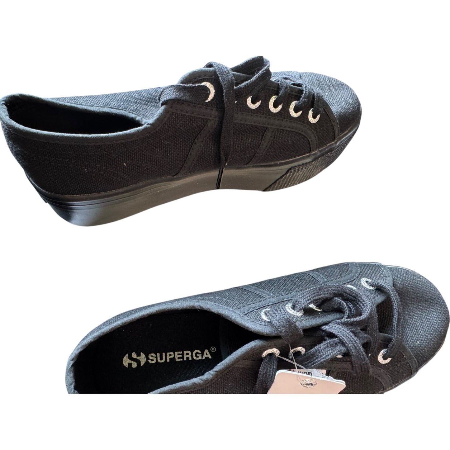 Superga Black Platform Sneakers Women’s Size 6