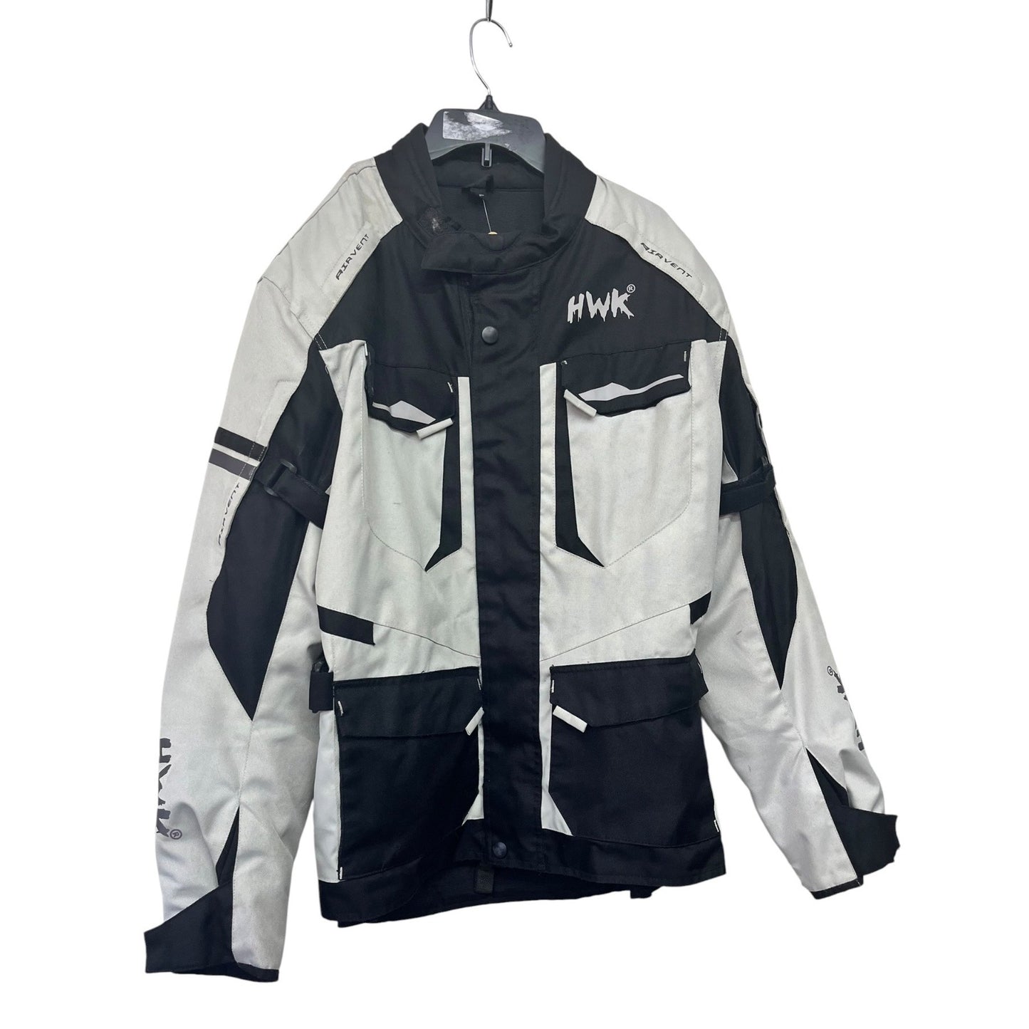 HWK Men's Black & Gray Motorcycle Jacket Air Vent System Size M