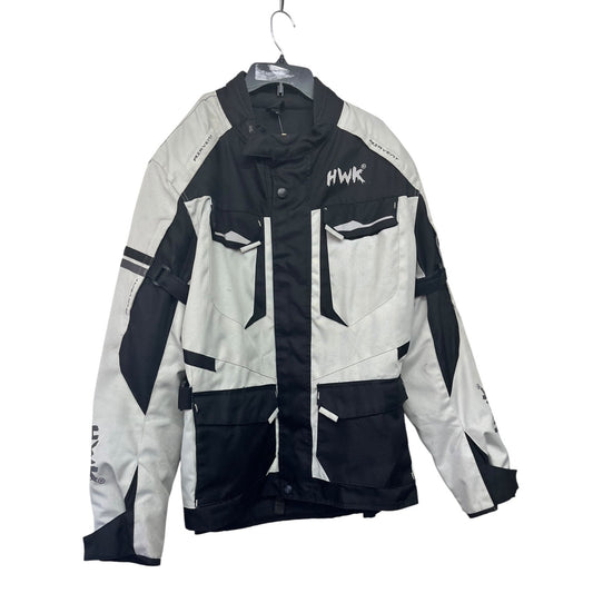 HWK Men's Black & Gray Motorcycle Jacket Air Vent System Size M
