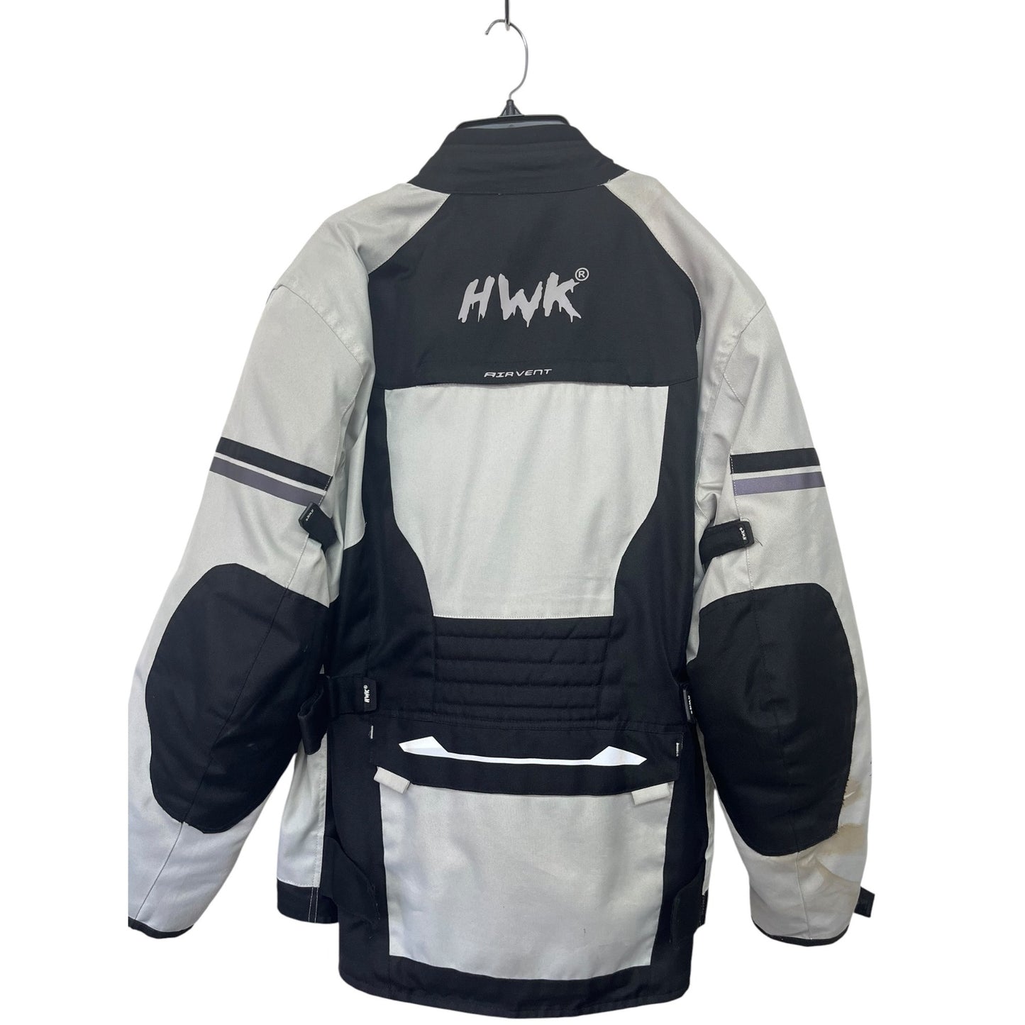 HWK Men's Black & Gray Motorcycle Jacket Air Vent System Size M