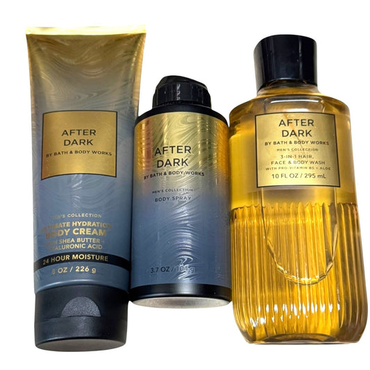 Bath & Body Works 3 Piece After Dark Mens Body Care Set New