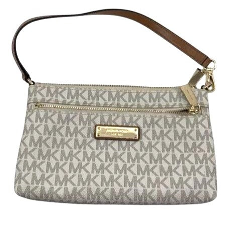 Michael Kors Jet Set MK logo Vanilla Wristlet/Clutch