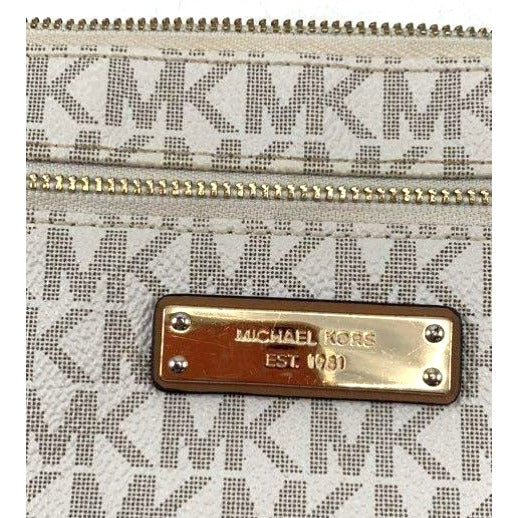 Michael Kors Jet Set MK logo Vanilla Wristlet/Clutch
