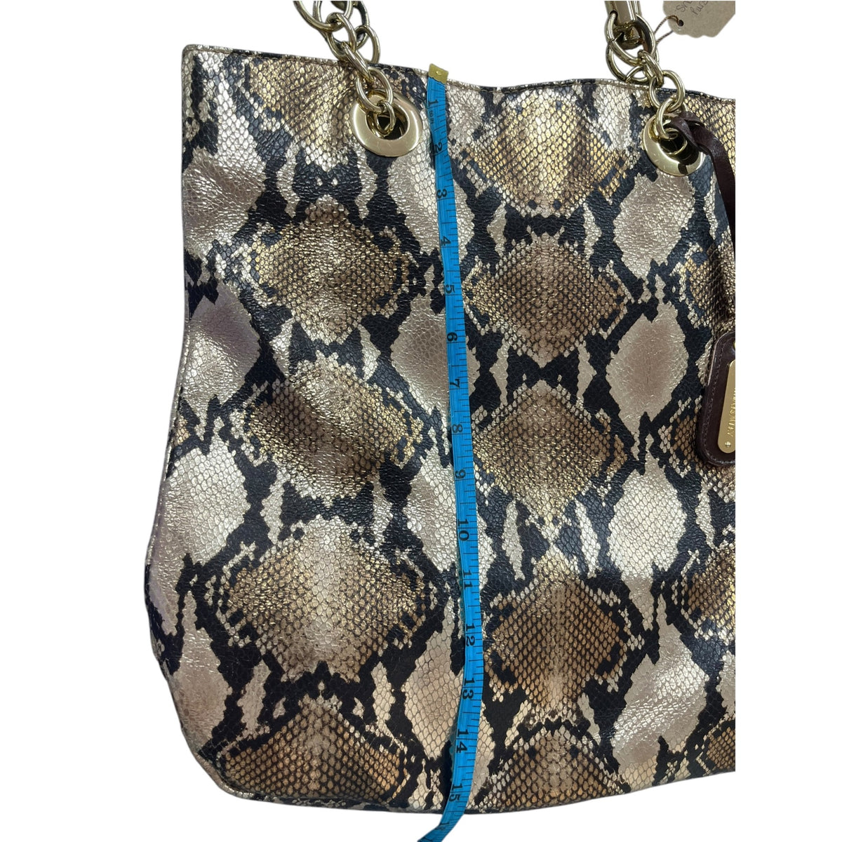 Cynthia Rowley Gold Snakeskin Print Tote Bag