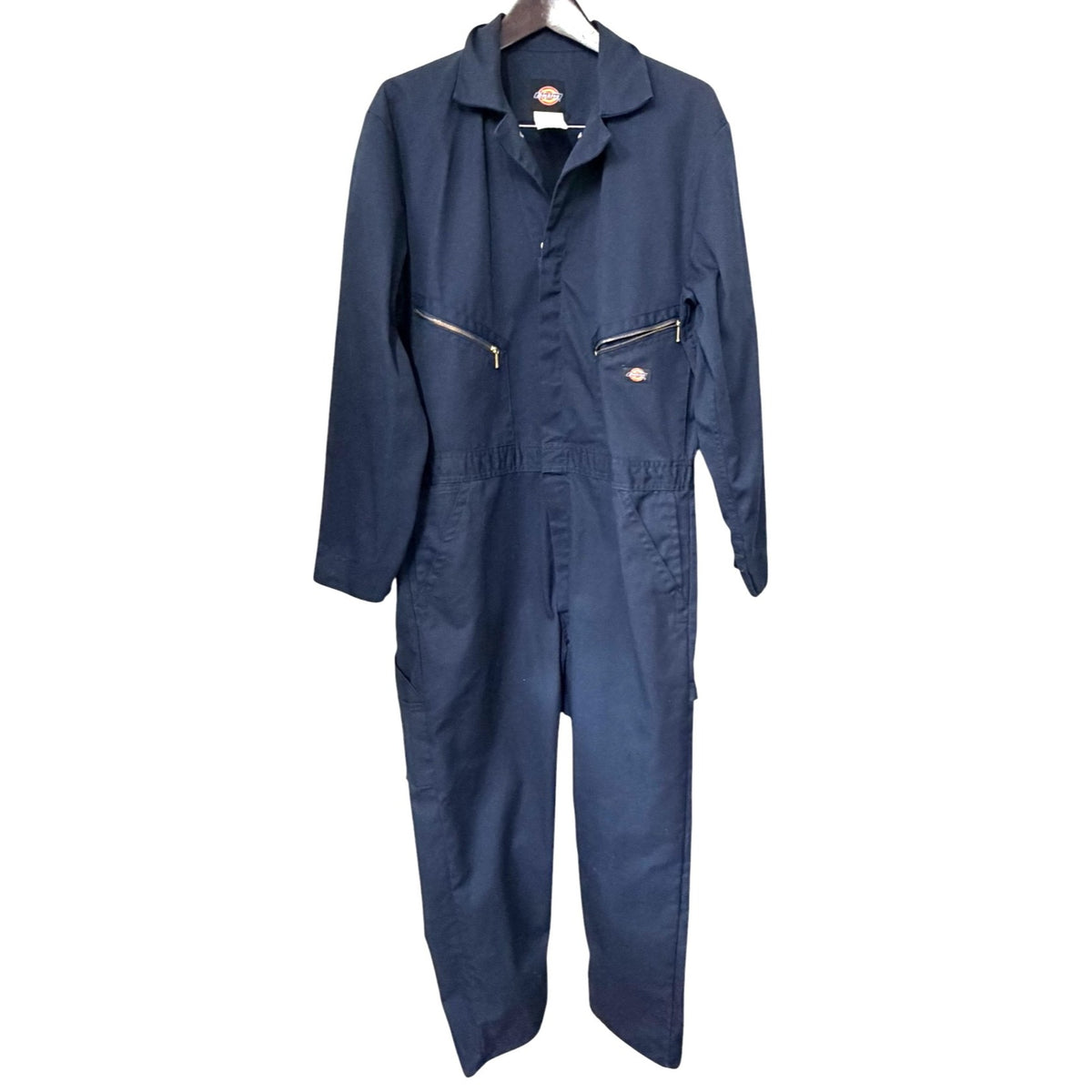 Dickies Mens Navy Blue Long Sleeve Coveralls With Zipper Pockets Size Large