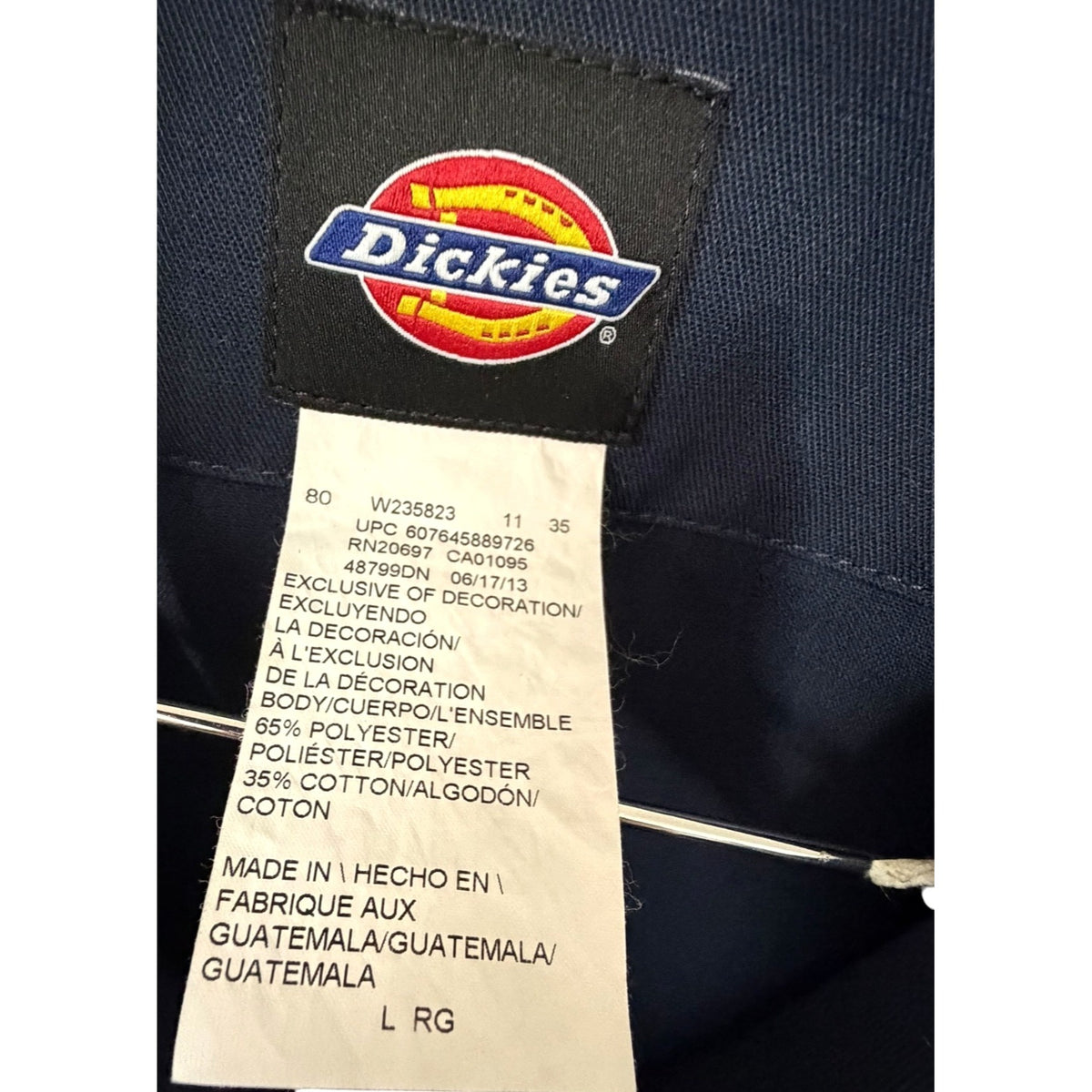 Dickies Mens Navy Blue Long Sleeve Coveralls With Zipper Pockets Size Large