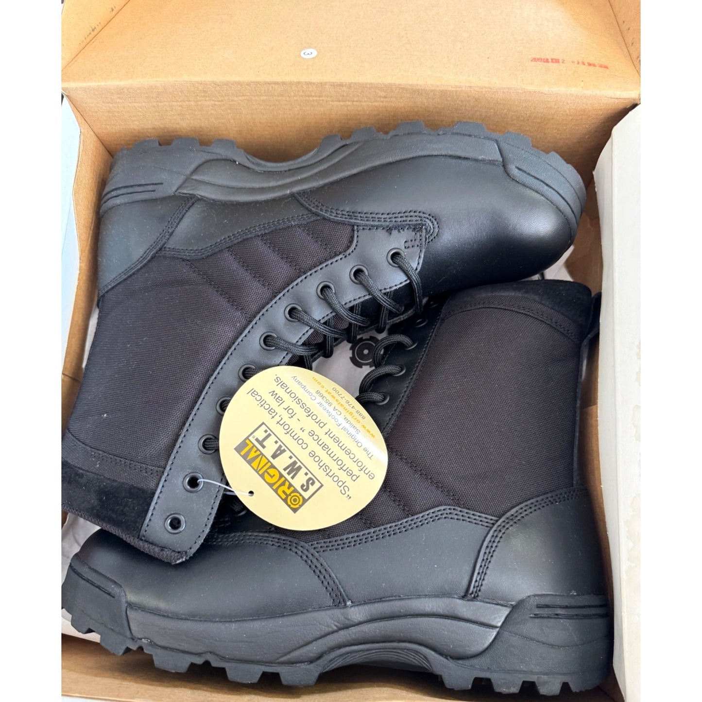 Original S.W.A.T. Classic 9" Tactical Boots Size 10 Black Leather & Cordura Durable Lightweight