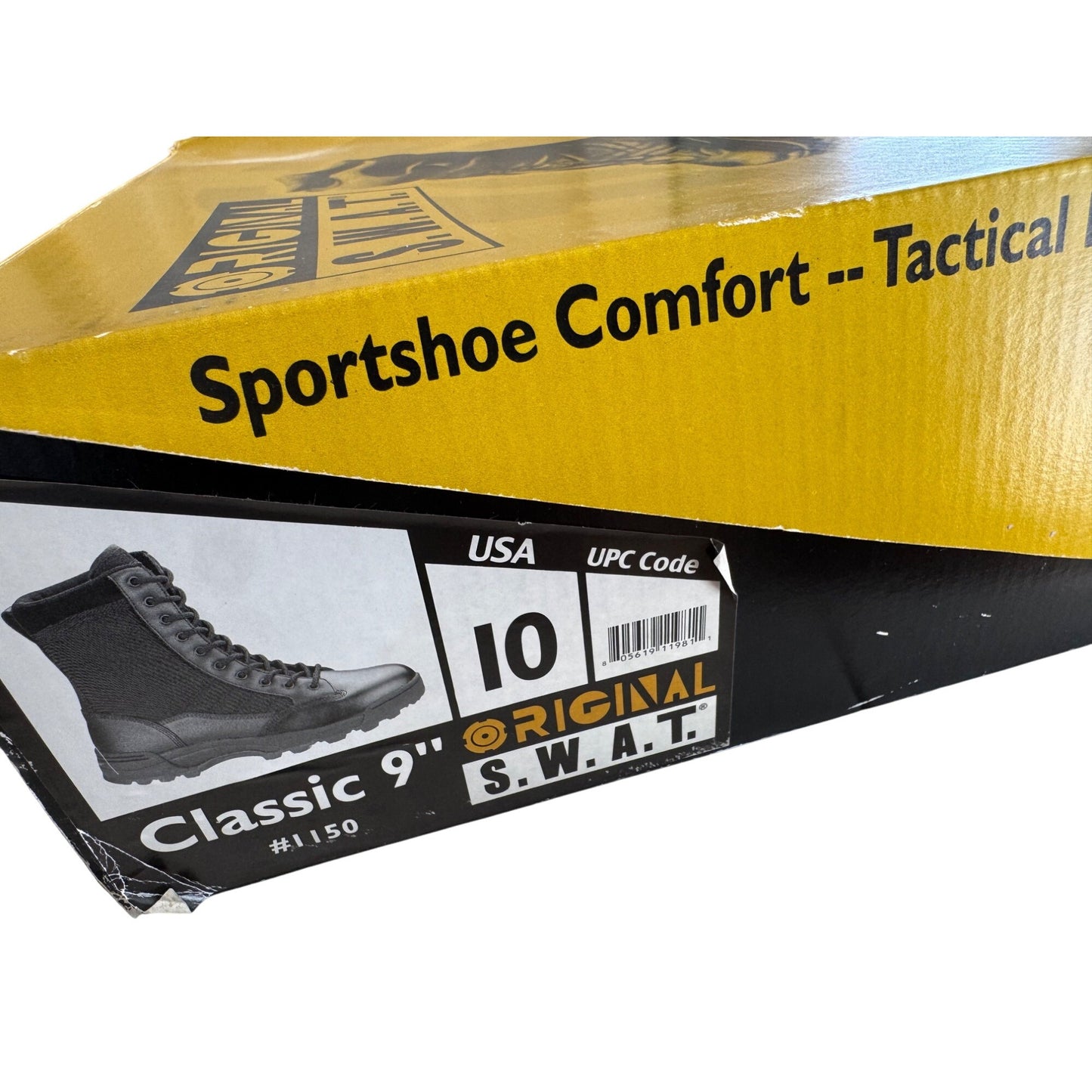 Original S.W.A.T. Classic 9" Tactical Boots Size 10 Black Leather & Cordura Durable Lightweight