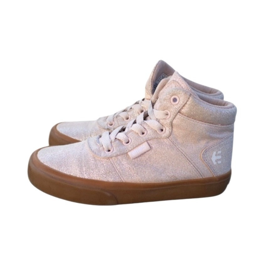 Etnies Girls Sz 2 Scout Hi Top Shoes Light Pink Canvas Sneakers