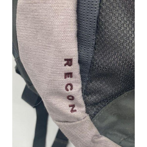 The North Face Recon Backpack Gray & Burgundy With Multiple Compartments Adjustable Straps & Padded Back Support